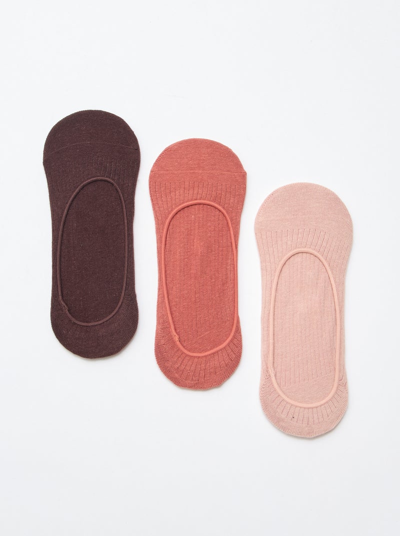 Pack de 3 meias sapatilha lisas Cinza - Kiabi