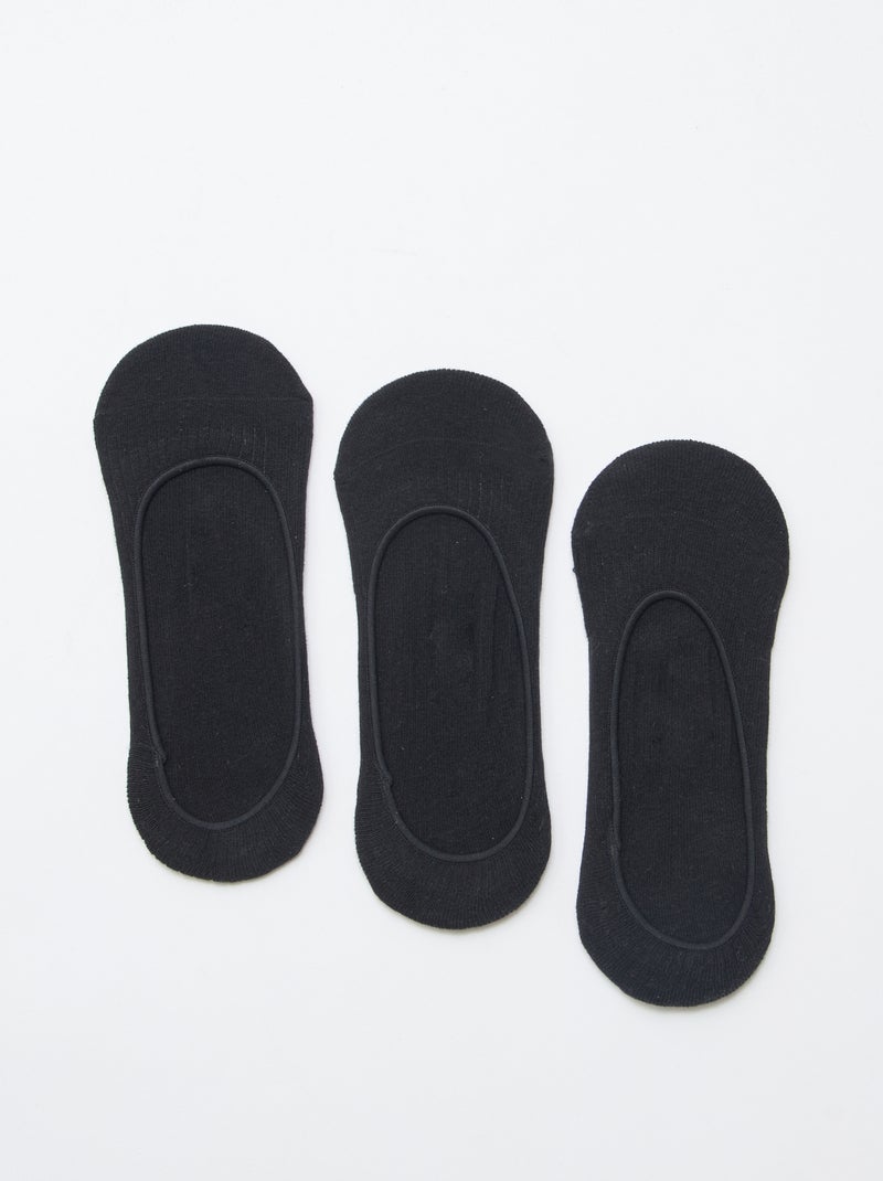 Pack de 3 meias sapatilha lisas Preto - Kiabi