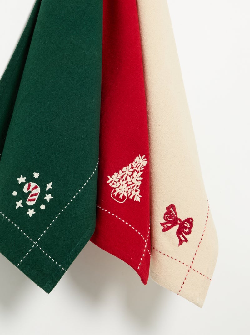Pack de 3 panos de cozinha de Natal - KIABI Home Vermelho - Kiabi
