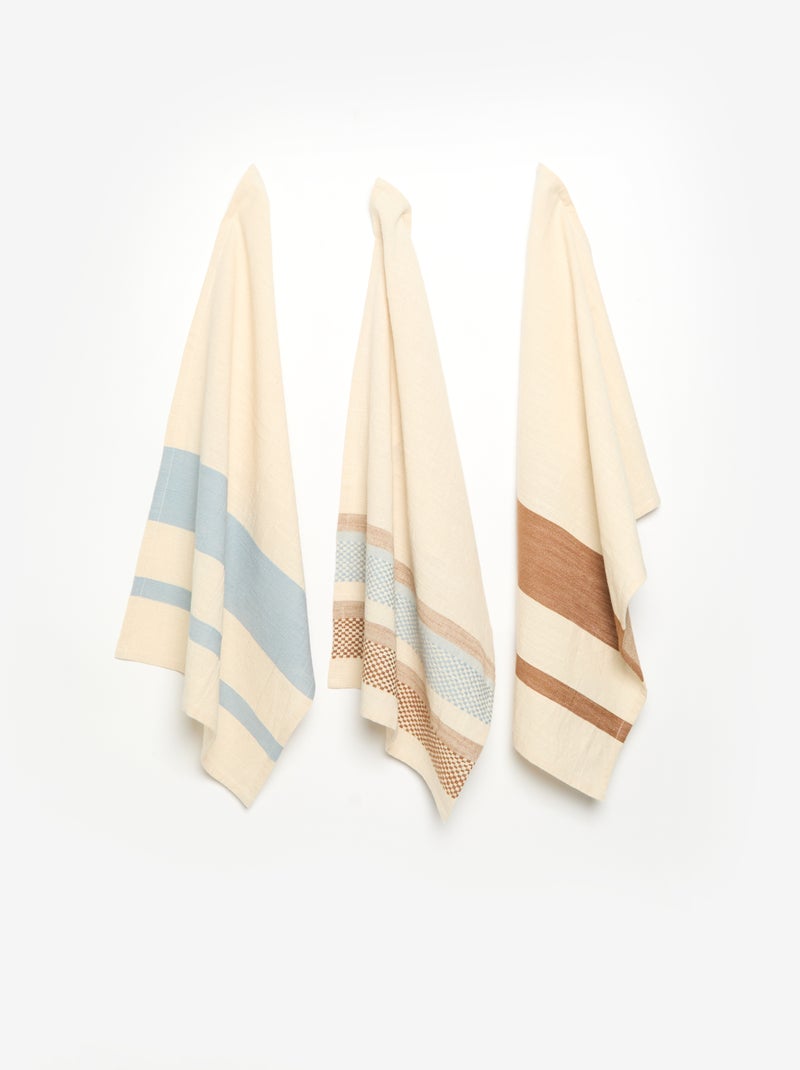 Pack de 3 panos de cozinha estampados Azul - Kiabi