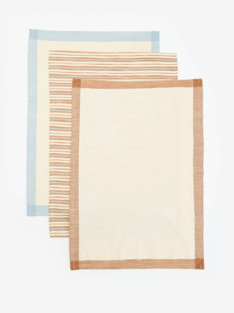Pack de 3 panos de cozinha estampados Castanho - Kiabi