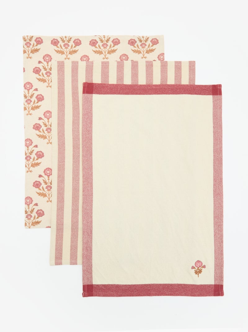 Pack de 3 panos de cozinha Rosa - Kiabi