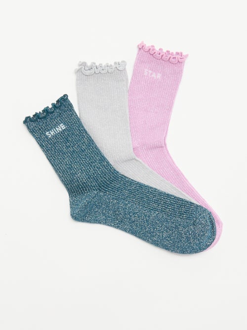 Pack de 3 pares de meias brilhantes - Natal - Kiabi