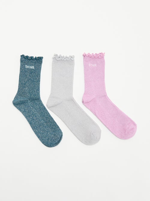 Pack de 3 pares de meias brilhantes - Natal - Kiabi