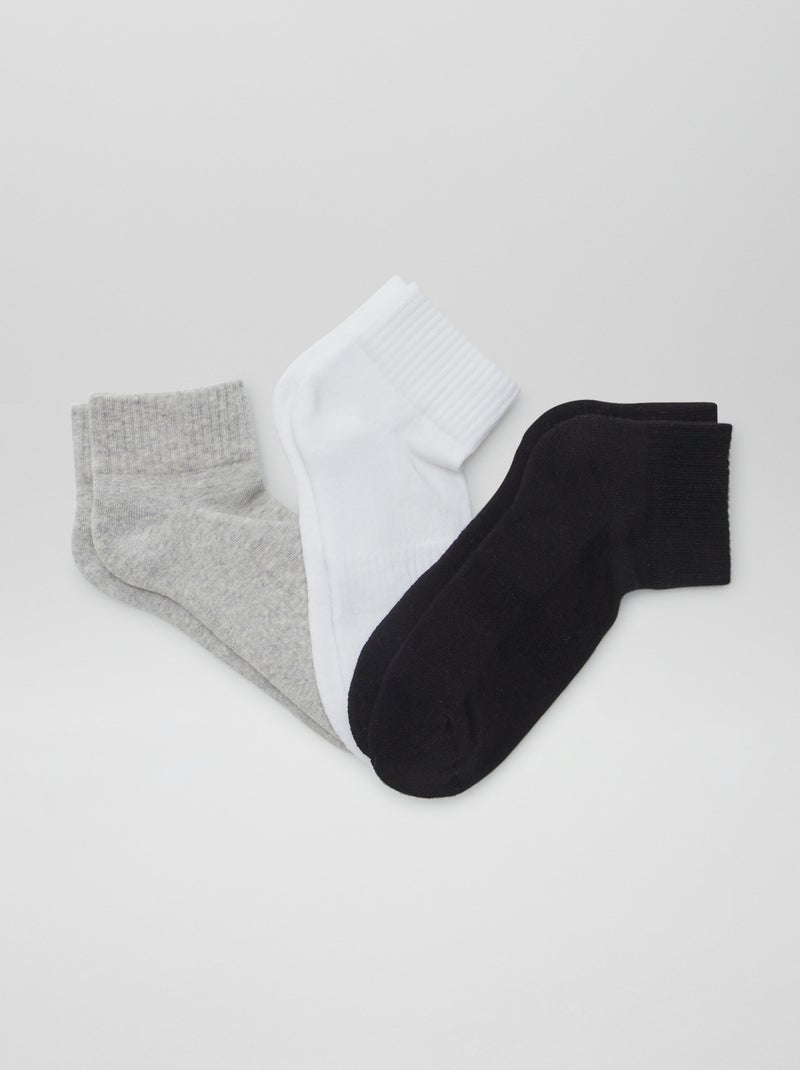 Pack de 3 pares de meias curtas CINZA - Kiabi