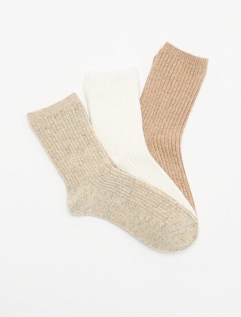 Pack de 3 pares de meias curtas lisas