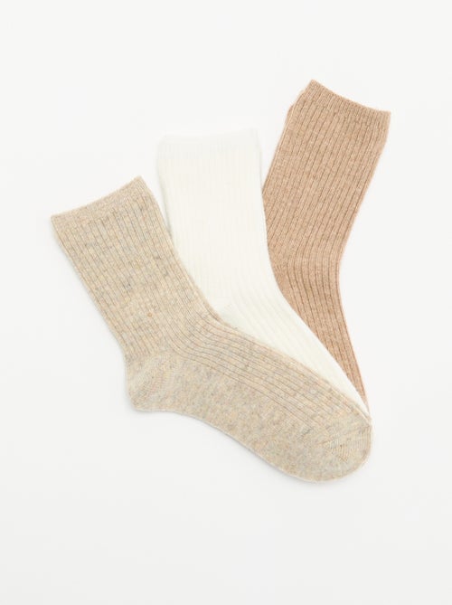 Pack de 3 pares de meias curtas lisas - Kiabi