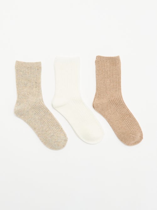 Pack de 3 pares de meias curtas lisas - Kiabi