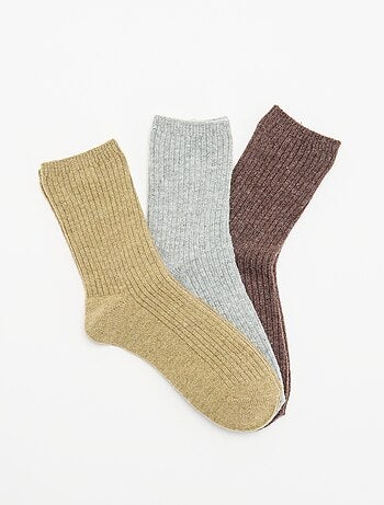 Pack de 3 pares de meias curtas lisas