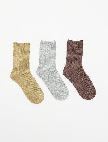 Pack de 3 pares de meias curtas lisas