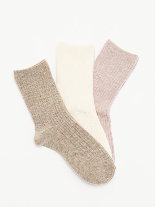 Pack de 3 pares de meias curtas lisas - Kiabi