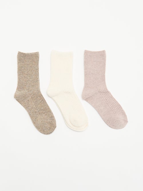 Pack de 3 pares de meias curtas lisas - Kiabi