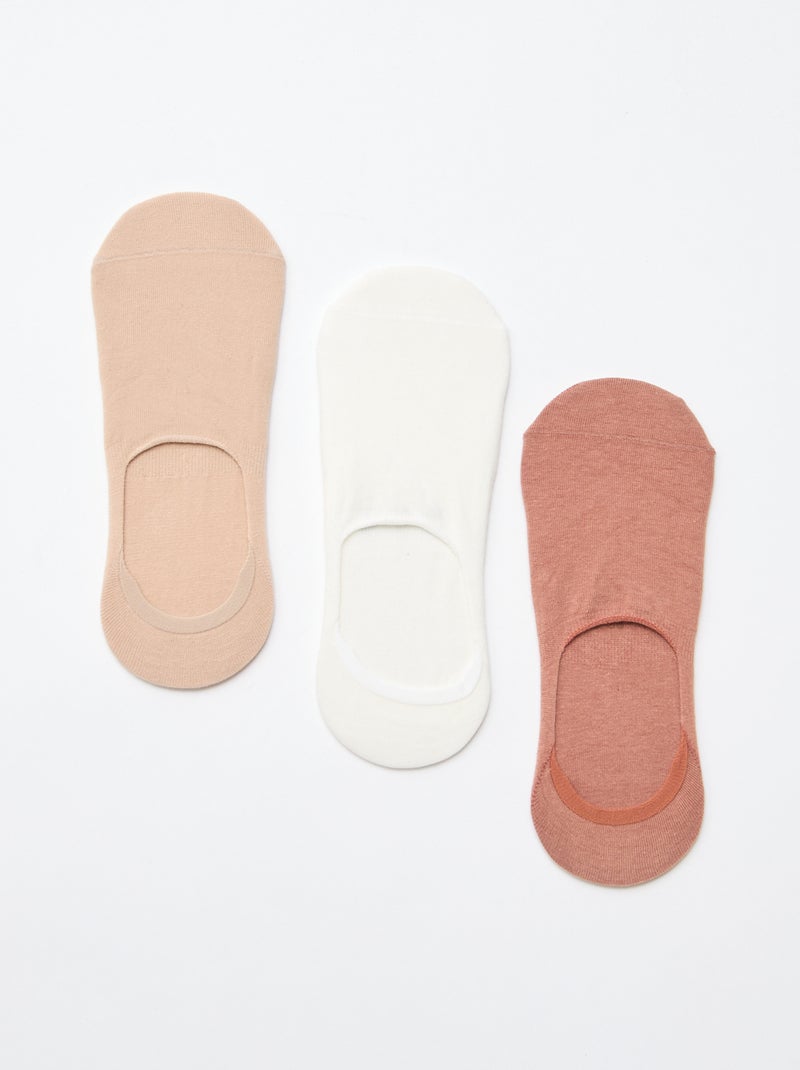 Pack de 3 pares de meias de algodão lisas Branco - Kiabi