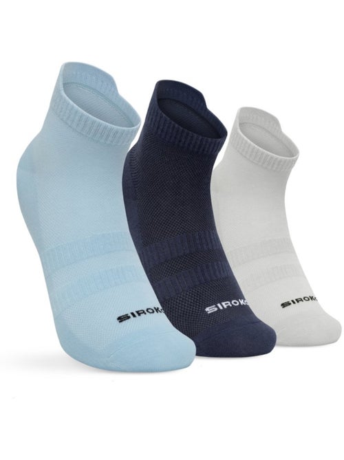 Pack de 3 pares de meias de cano baixo de algodão orgânico para golfe - Kiabi