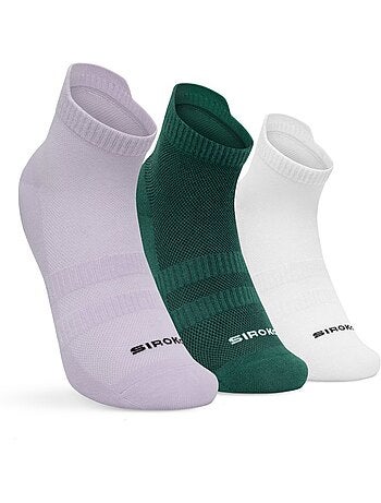 Pack de 3 pares de meias de cano baixo de algodão orgânico para golfe