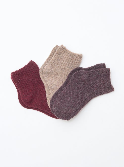 Pack de 3 pares de meias de lã - Kiabi