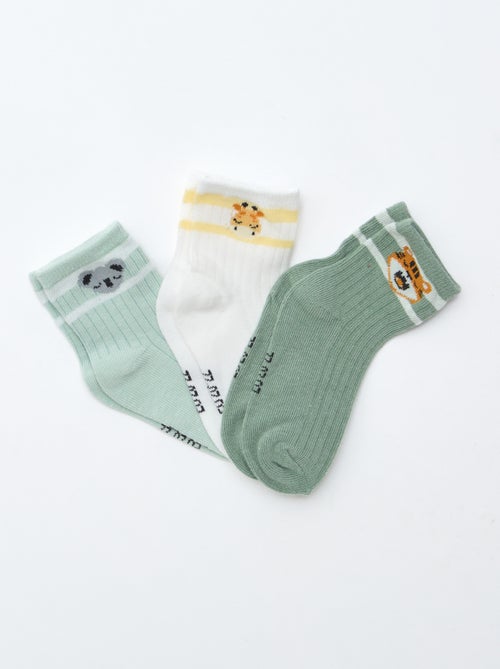 Pack de 3 pares de meias de malha stretch - Kiabi