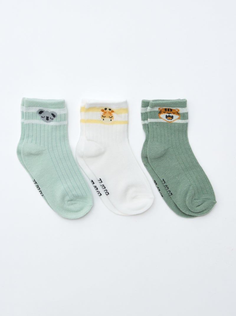Pack de 3 pares de meias de malha stretch Laranja - Kiabi