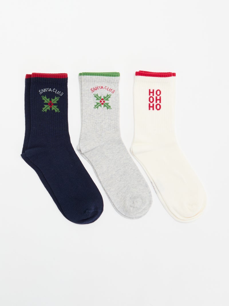 Pack de 3 pares de meias de Natal Cinza - Kiabi