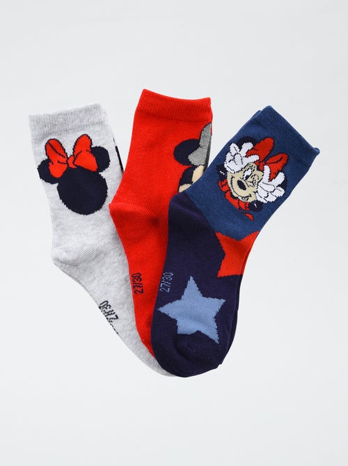 Pack de 3 pares de meias 'Disney' 'Minnie' em algodão - Kiabi