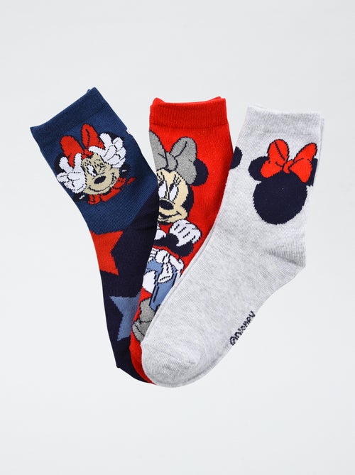 Pack de 3 pares de meias 'Disney' 'Minnie' em algodão - Kiabi