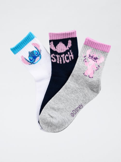 Pack de 3 pares de meias 'Disney' 'Stitch' em algodão - Kiabi