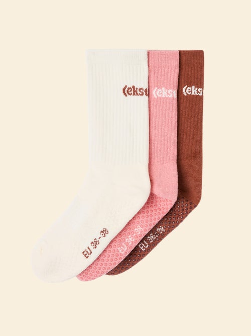 Pack de 3 pares de meias (ekstract) antiderrapantes em algodão - Kiabi