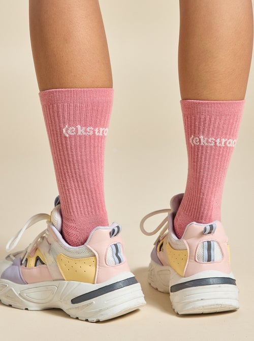 Pack de 3 pares de meias (ekstract) antiderrapantes em algodão - Kiabi