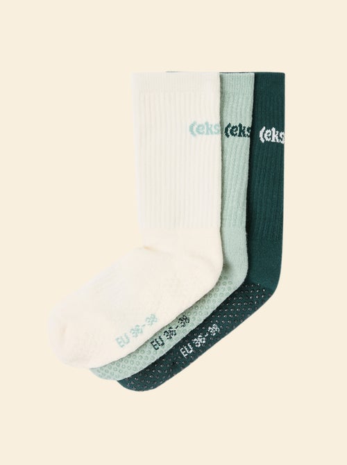 Pack de 3 pares de meias (ekstract) antiderrapantes em algodão - Kiabi