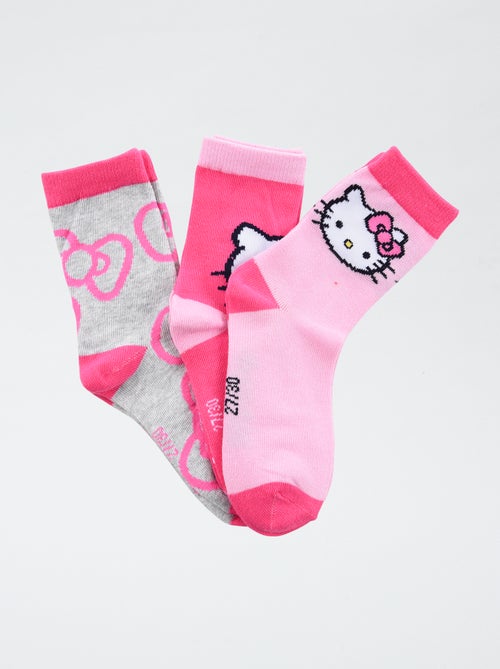 Pack de 3 pares de meias 'Hello Kitty' em algodão - Kiabi