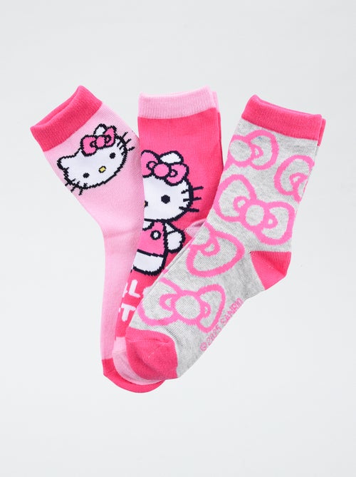 Pack de 3 pares de meias 'Hello Kitty' em algodão - Kiabi