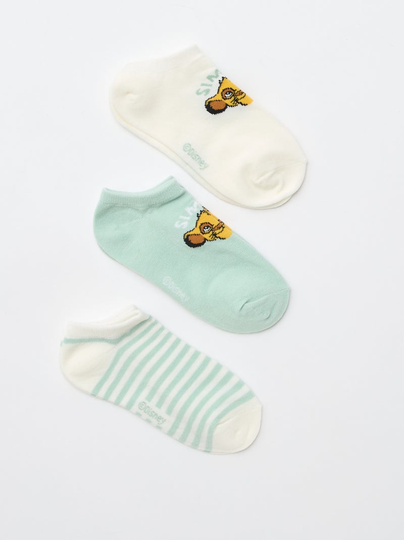 Pack de 3 pares de meias invisíveis 'Disney' Verde - Kiabi