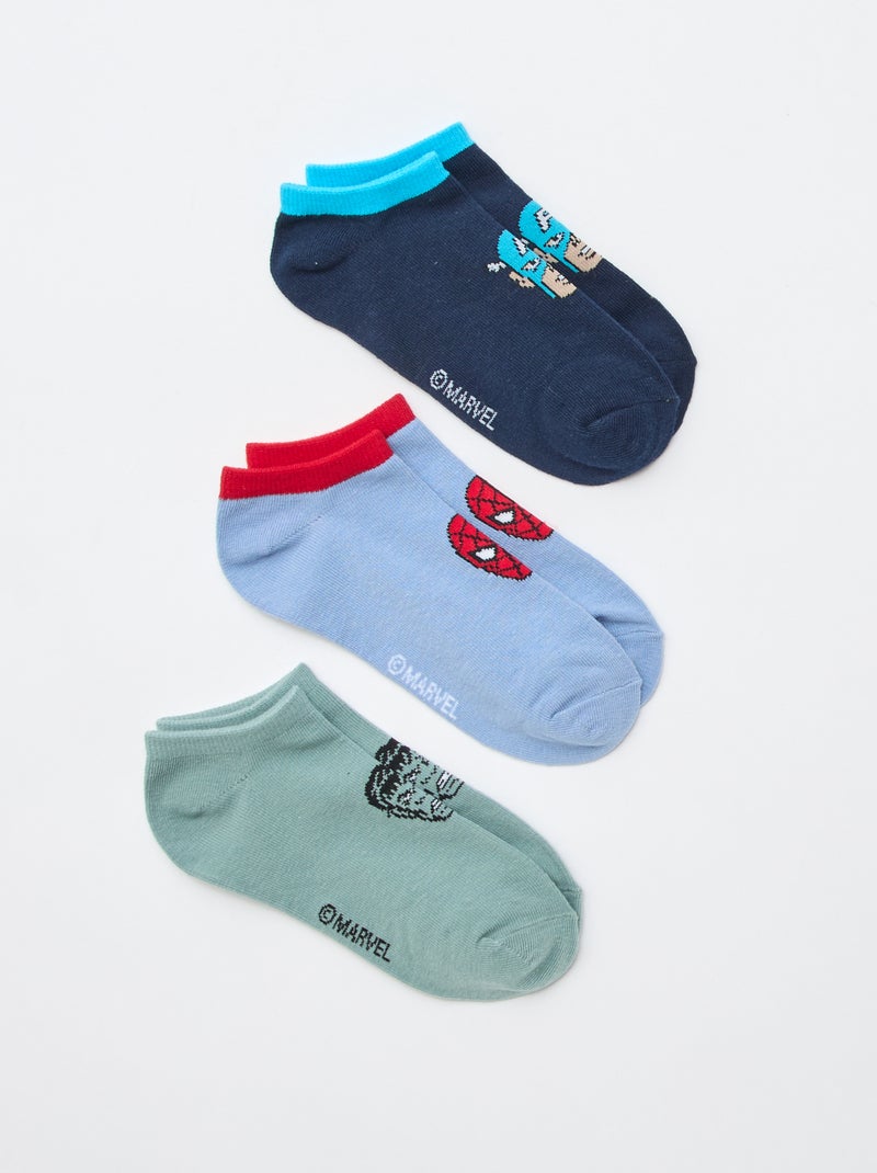 Pack de 3 pares de meias 'Marvel' Azul - Kiabi