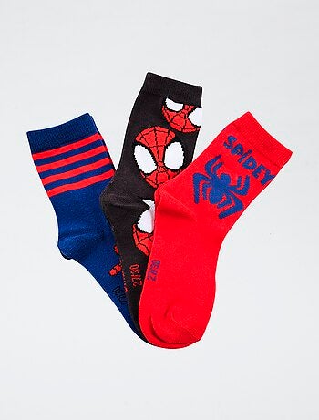 Pack de 3 pares de meias 'Marvel' 'Spiderman' em algodão