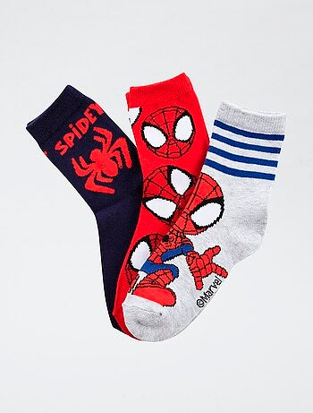 Pack de 3 pares de meias 'Marvel' 'Spiderman' em algodão
