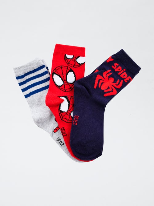 Pack de 3 pares de meias 'Marvel' 'Spiderman' em algodão - Kiabi