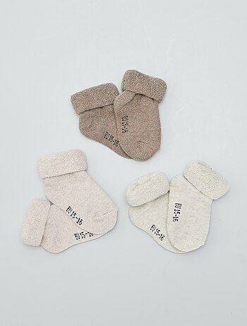 Pack de 3 pares de meias de recém-nascido