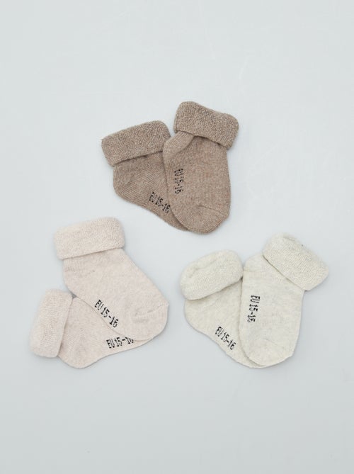 Pack de 3 pares de meias para recém-nascido - Kiabi