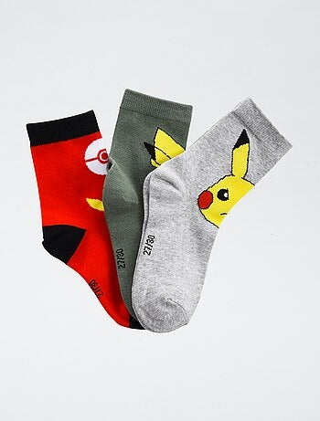 Pack de 3 pares de meias 'Pokémon' em algodão