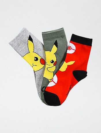 Pack de 3 pares de meias 'Pokémon' em algodão