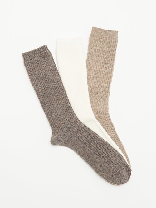 Pack de 3 pares de meias quentes - Kiabi