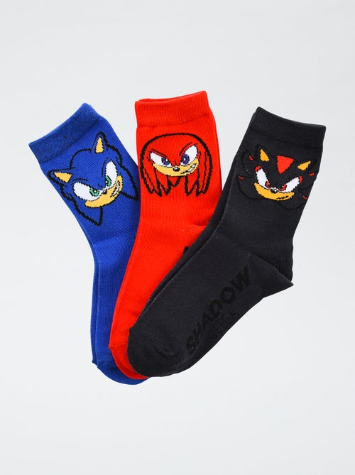 Pack de 3 pares de meias 'Sonic' em algodão - Kiabi