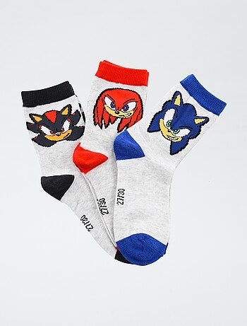 Pack de 3 pares de meias 'Sonic' em algodão