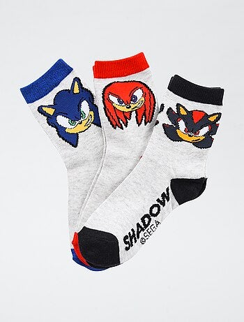 Pack de 3 pares de meias 'Sonic' em algodão