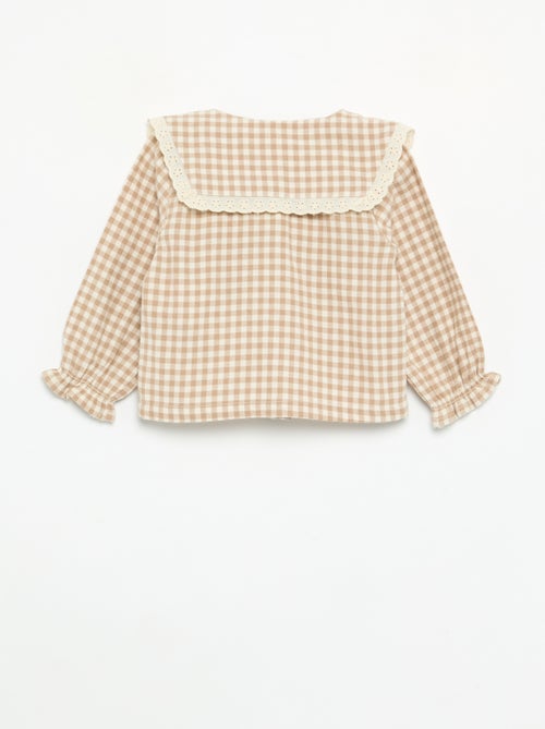 Pack de 3 peças - Jardineira + blusa + par de collants - Kiabi