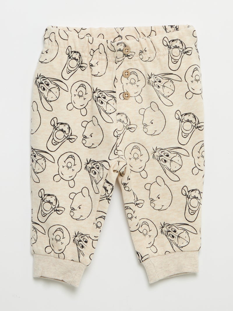 Pack de 3 peças 'Disney' - Sweatshirt + calças + T-shirt de manga comprida Bege - Kiabi