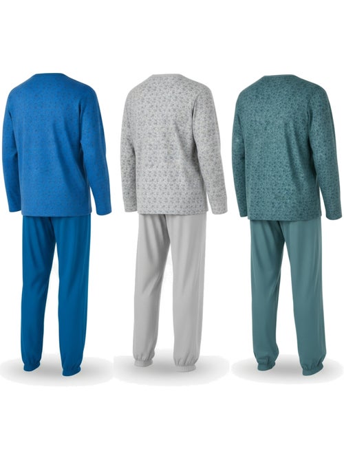 Pack de 3 pijamas homem compridos ozabi gola abotoada estampado - Kiabi Pack de 3 pijamas homem compridos ozabi gola abotoada estampado - Kiabi