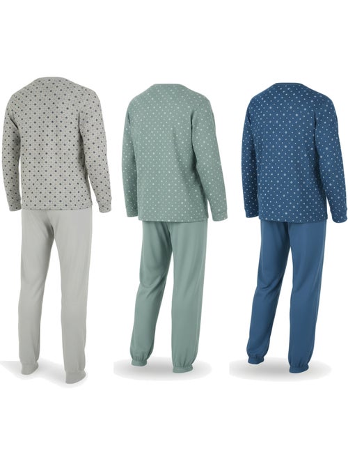 Pack de 3 pijamas homem compridos ozabi gola abotoada estampado - Kiabi Pack de 3 pijamas homem compridos ozabi gola abotoada estampado - Kiabi