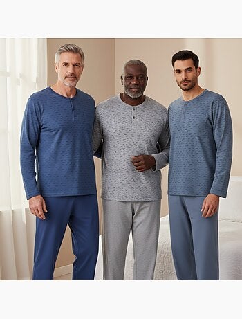 Pack de 3 pijamas homem compridos ozabi gola abotoada estampado