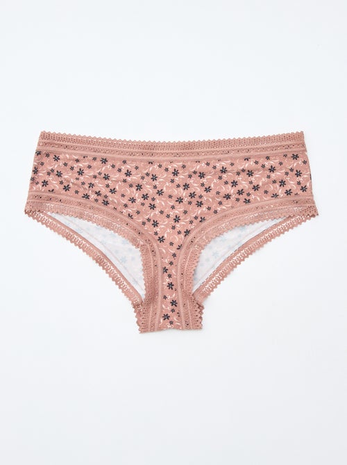 Pack de 3 shorties em microfibra com estampado - Kiabi